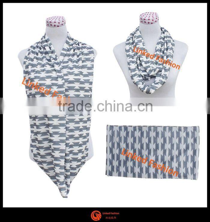 Nursing Cover Nursing Scarf Breastfeeding cover circle infinity scarf blue stripe scarf