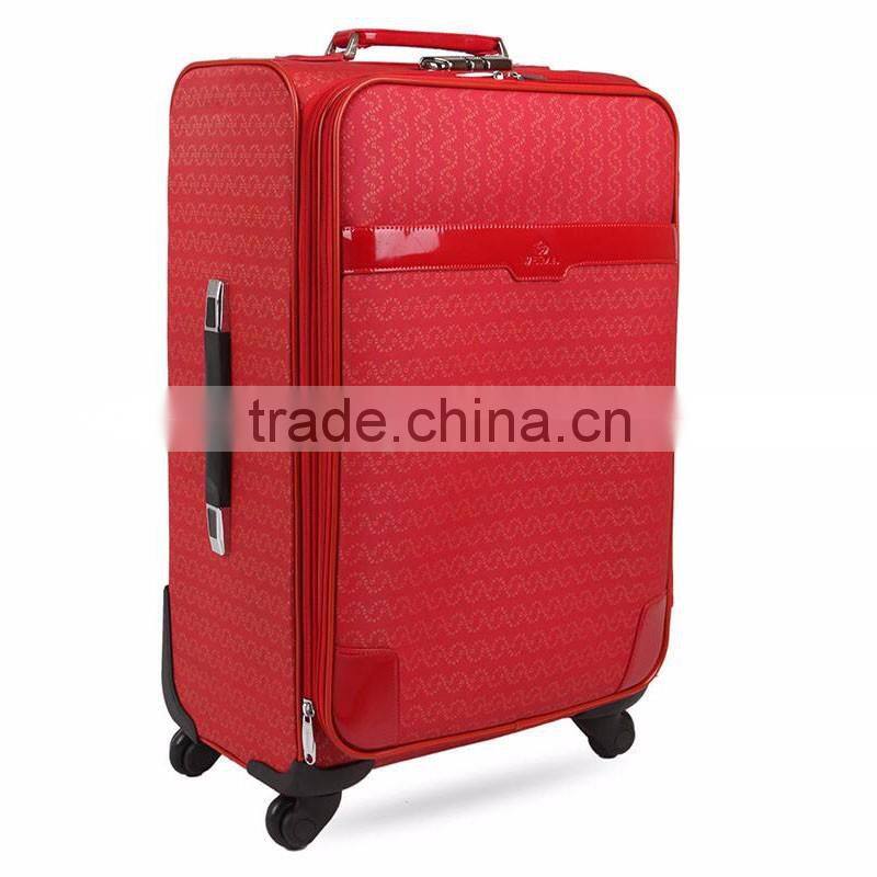 Factory Wholesale PVC Shell 360 degree Spinner Wheels Soft Trolley Luggage