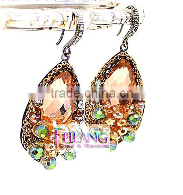 Alloy Earrings Set In Hyacinth Jewelry Crystal Drop Earrings