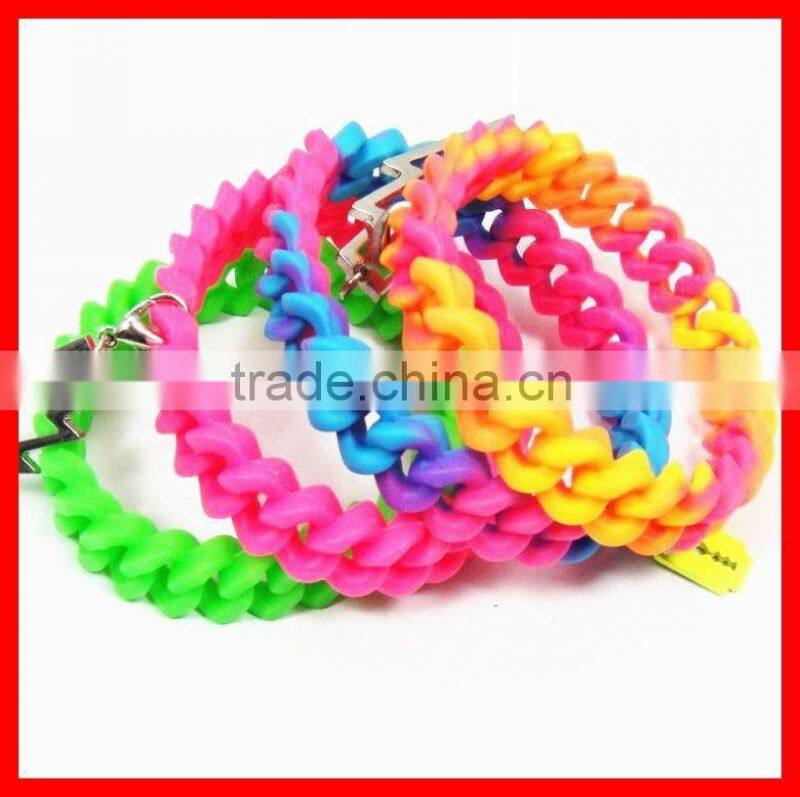Hot fashionable grandient color cheap silicone bracelet silicone wristband