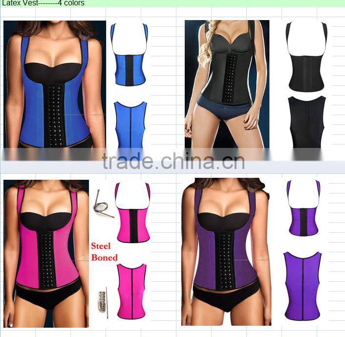 100% latex strapeless 9 steel bones with air holes waist cinchers