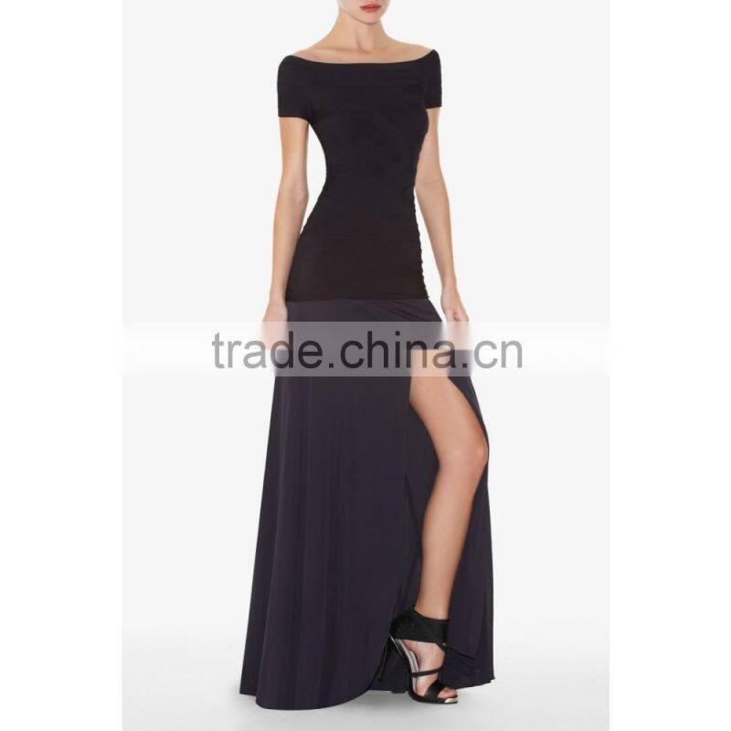 Elegant High Fashion Split Maxi Dress Designer One Piece Party Dress China Dress Manufacturer