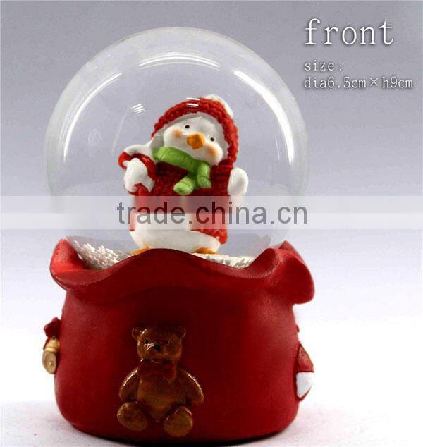 christmas penguin customized snow globe