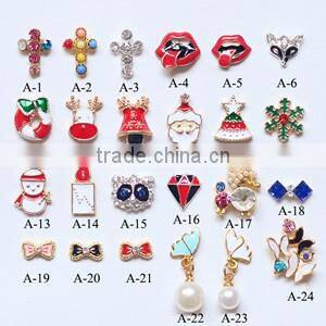 3D Nail Art Rhinestone Decorations White & Pink Colors Crown Bowknot & Love pattern