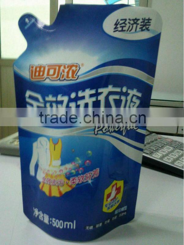 Spout Bag With Side Gusset For Liquid Detergent