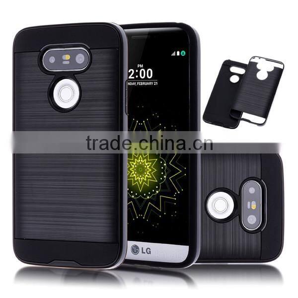 C&T Dual Layer Shockproof Tough Brushed Hybrid Armor Rubber TPU Protective Case For LG G5