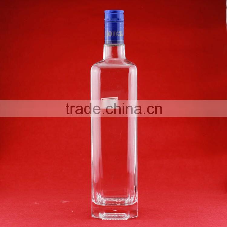 Cheap high america vodka bottles 700ml screw thread cap bottle yellow aluminum cap bottle