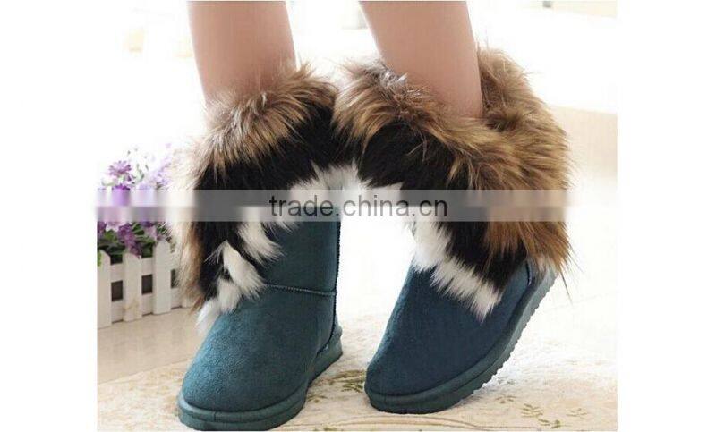 2015 Free Shipping Women Winter Fur Flat-Bottomed Short Cotton-Padded Winter Snow Boots