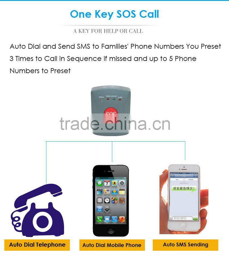 personal usage emergency phone calling elderly alarm with big SOS button