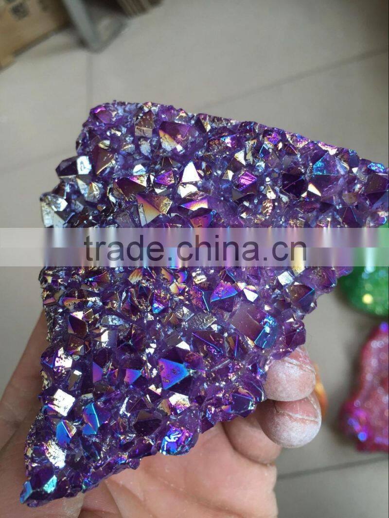 Decorative Large Natural Rock Quartz Purple Crystal Clusters for sale