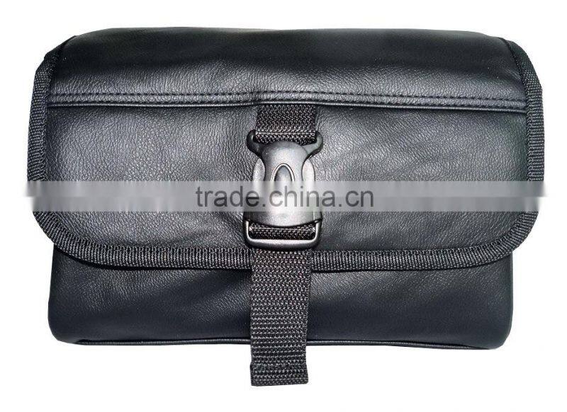 2016 latest America style PU leather polyester fashional travel wash bag toiletry bag for unisex