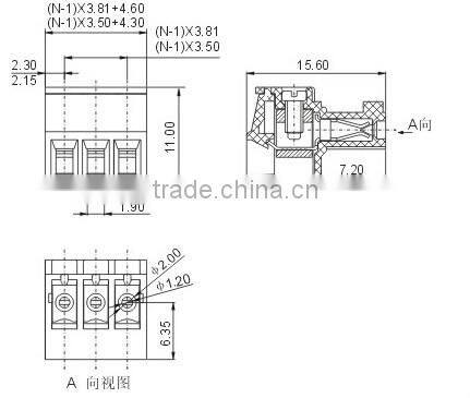 3.5 Plug in Terminal Block 300V 10A Pitch: 3.5mm/3.81mm