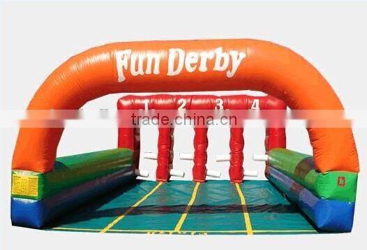 7.5mWx9mLx3mH fun derby inflatable pony hops race track outdoor inflatable race games