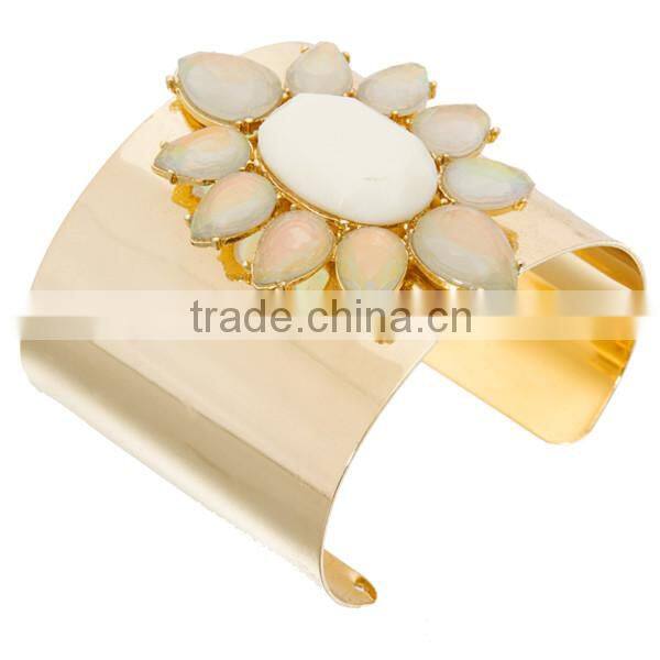 New Design Resin Beads Gold Plated Bangles