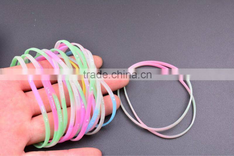 Wholesale Colorful Kids Wristband, Custom Elastic Silicone Bracelet Cheap