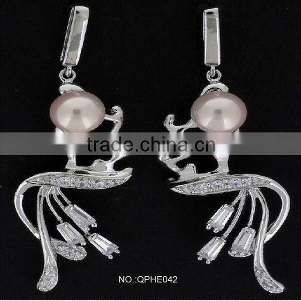 animal style popular design 925 sterling silver with cz earring QHBE041