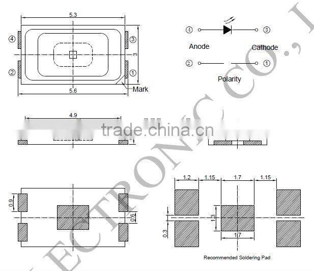 50-65LM 0.5W 150mA 5630 SMD LED white CRI>80