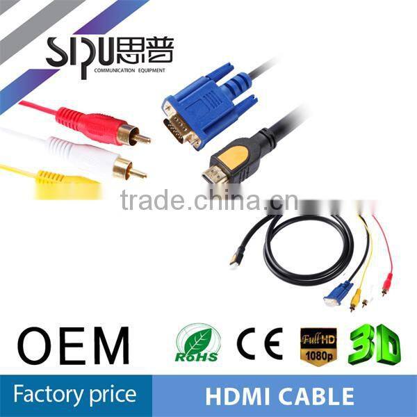SIPU high quality male to male vga rca to hdmi cable hdmi rca cable to vga splitter
