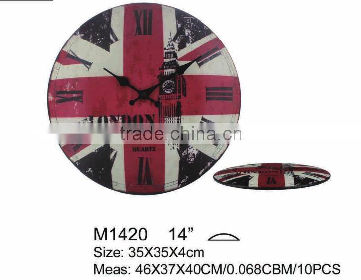 roof shape dome round wall clock for gifts
