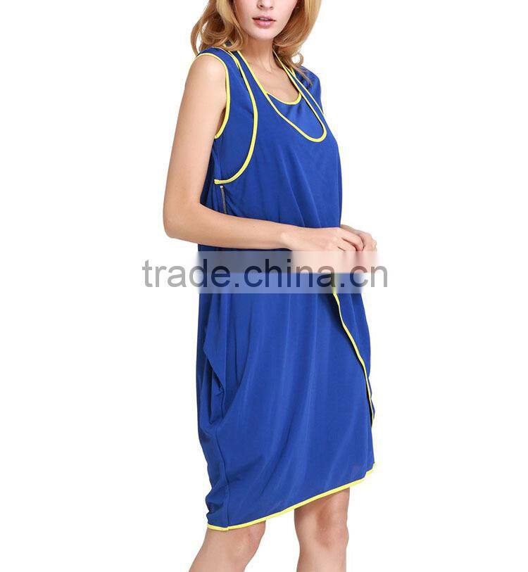 Wholesale summer asymmetrical novelty sleeveless casual women sport dress