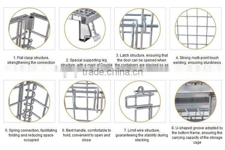heavy duty wire mesh container used for storage with caster