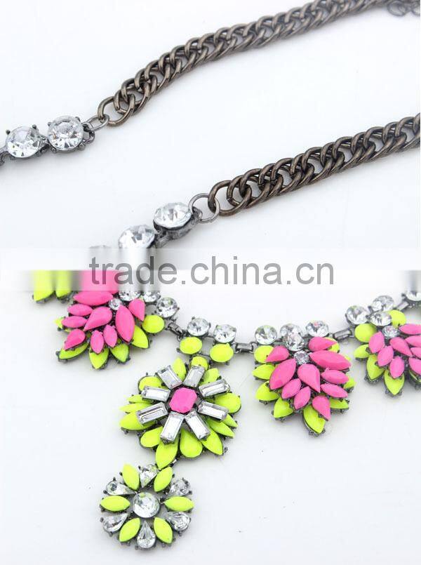 New Leaf Flower Resin Vintage Choker Pendant Statement Necklace Women Necklaces & Pendants Fashion Necklaces for Women 2014