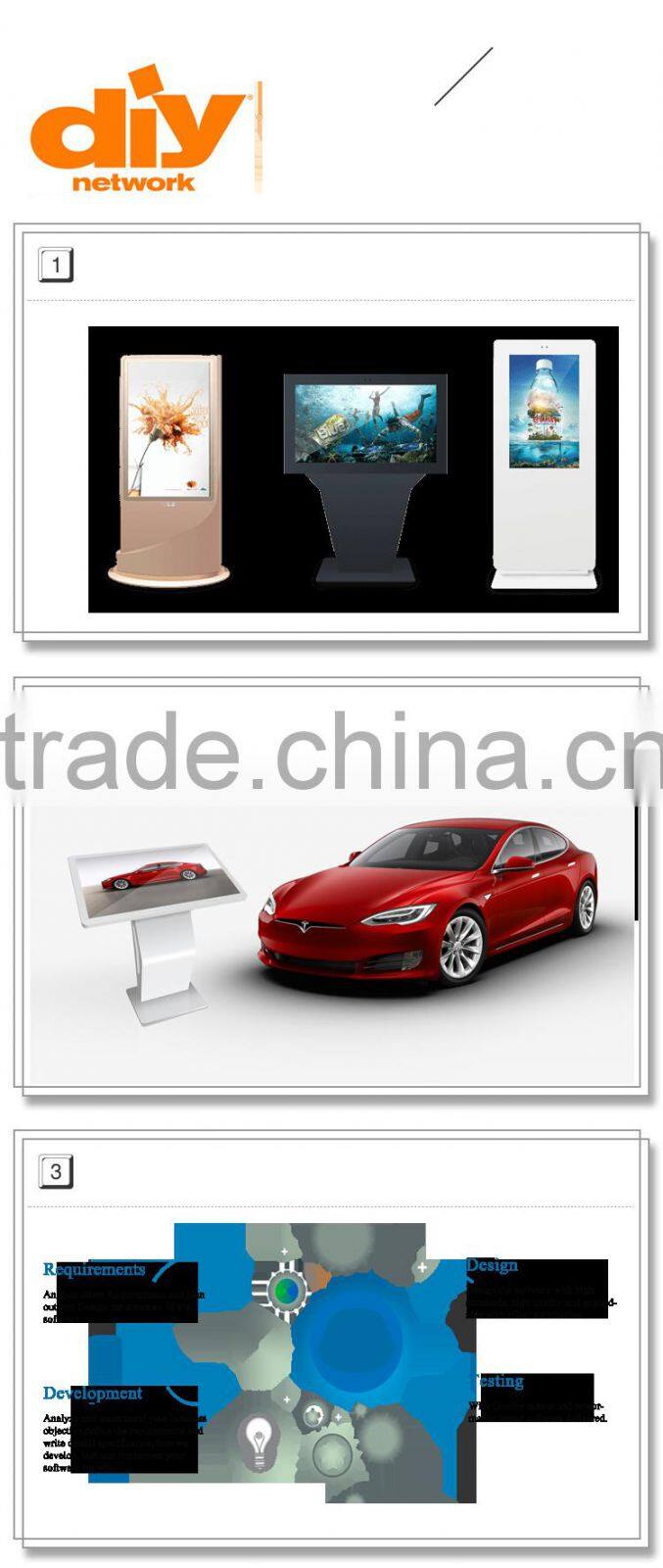Free Software Android Wifi 3G 4G LCD Touch Screen Advertising Machine