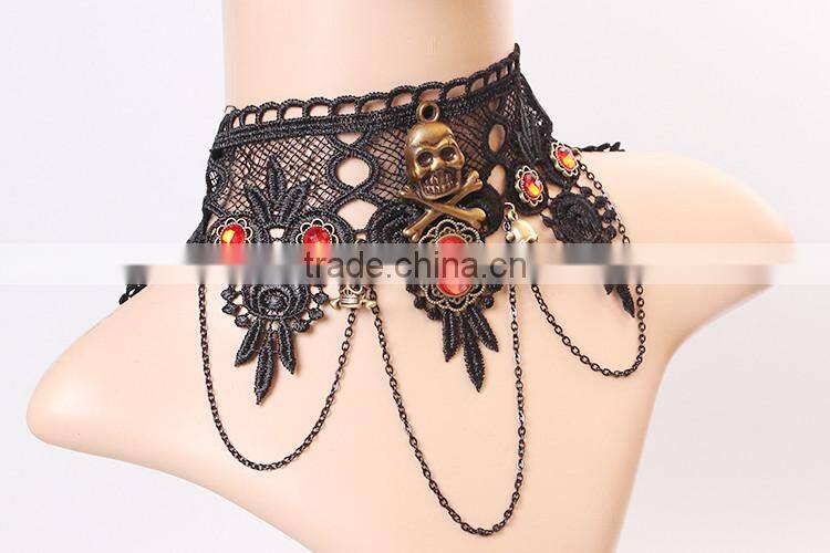 MYLOVE Vintage Gothic Antique Bronze Skull Pendant Necklace Punk Halloween Jewelry Gift MLY267