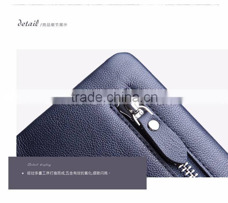 dark blue men leather wallet with coin pocket wholesale men purse
