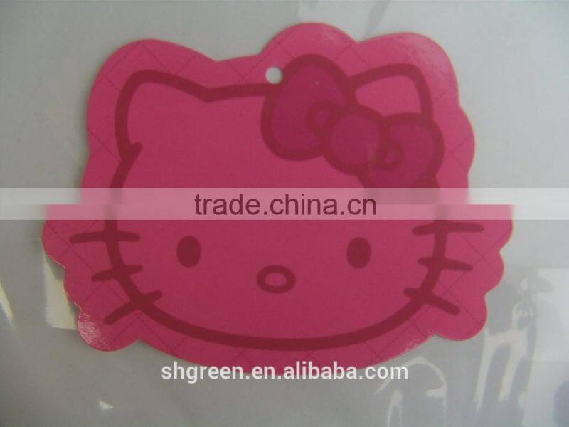 Glossy hole punched paper swing tags