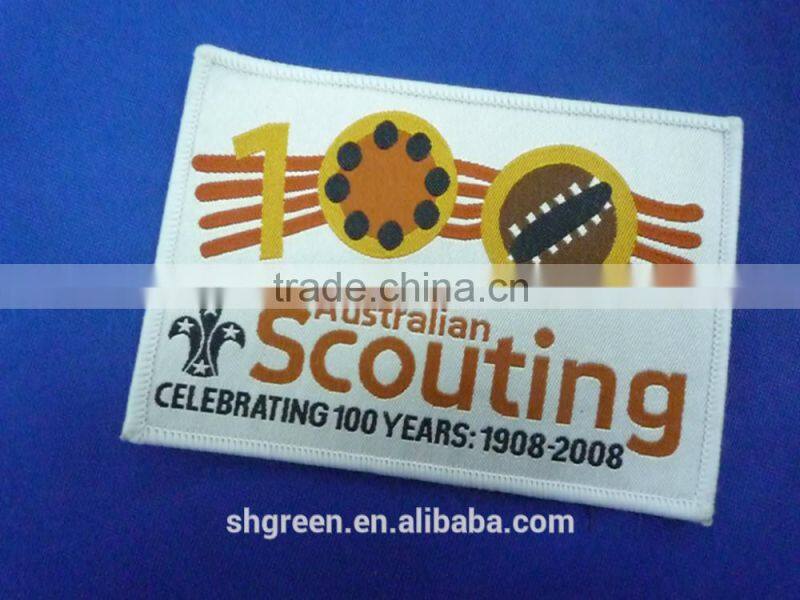 White twill garments/bags woven labels,woven patches