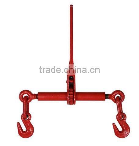 Red painted rachet binder with safety hook, colourful rachet load binder, drop forged rachet