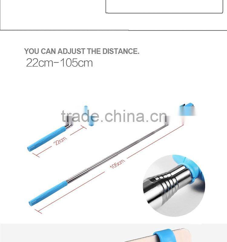 2015 wholesale camera bluetooth monopod selfie stick with mirror