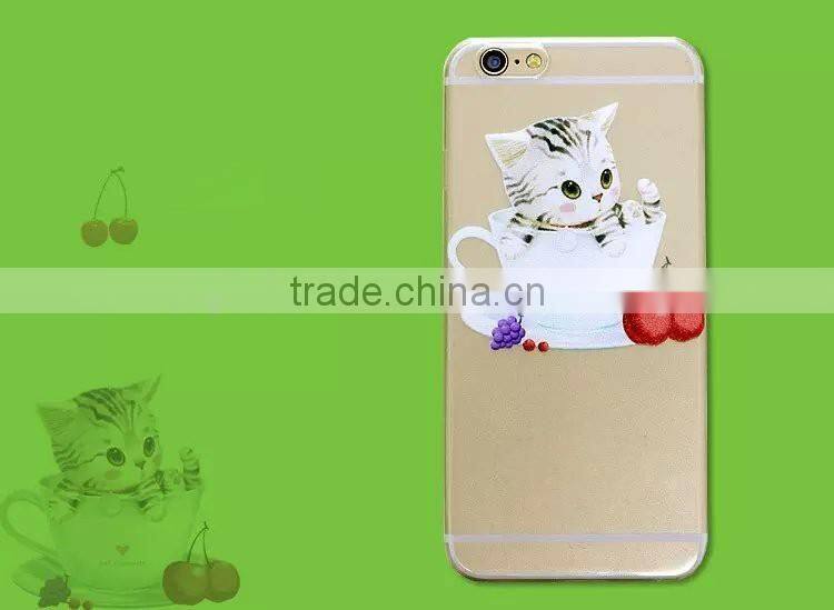 2016 best selling funky animal pattern cute cat painting mobile phone case for iphone