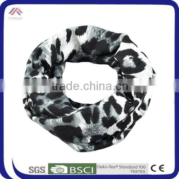 Black White Printed Round Scarf