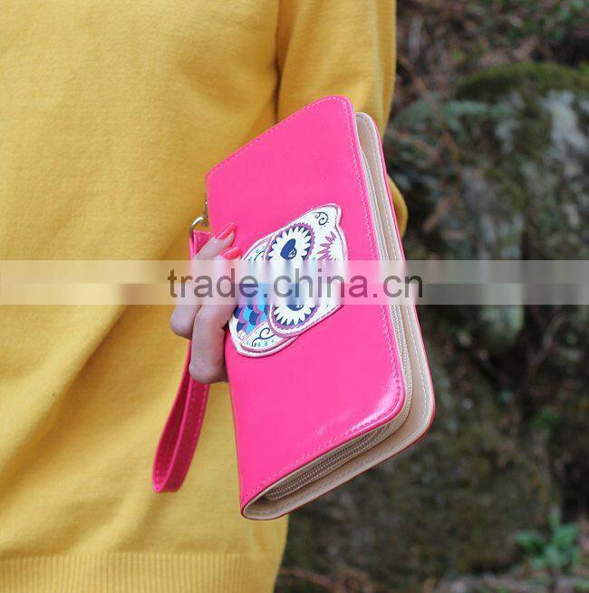 New Fashion Pu Leather Wallet Women And Girl Cute Owl Wallet Purse Handbag 2015