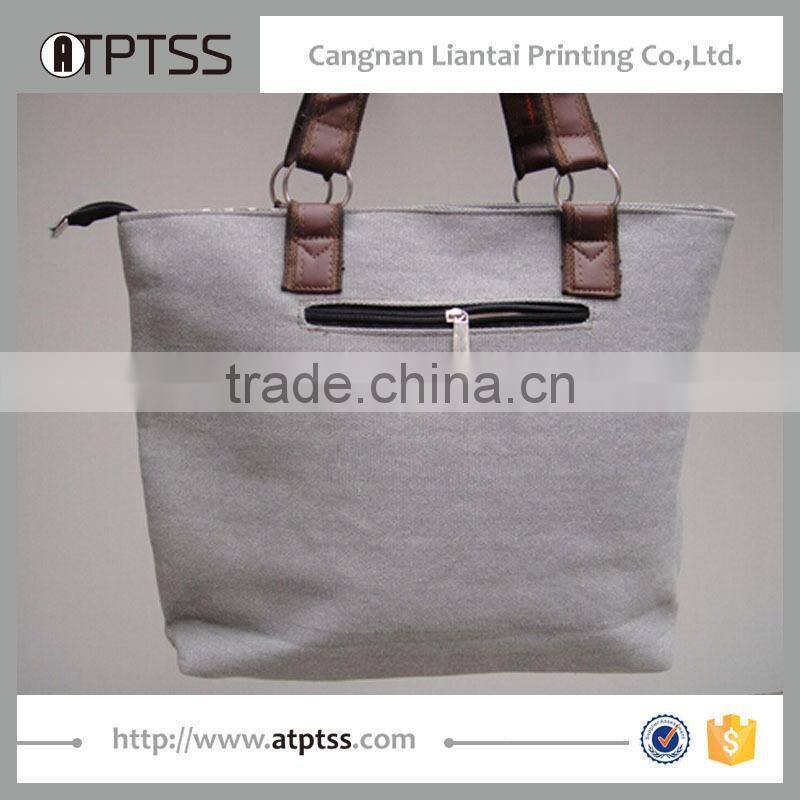 Long handle fashion canvas shopping bag