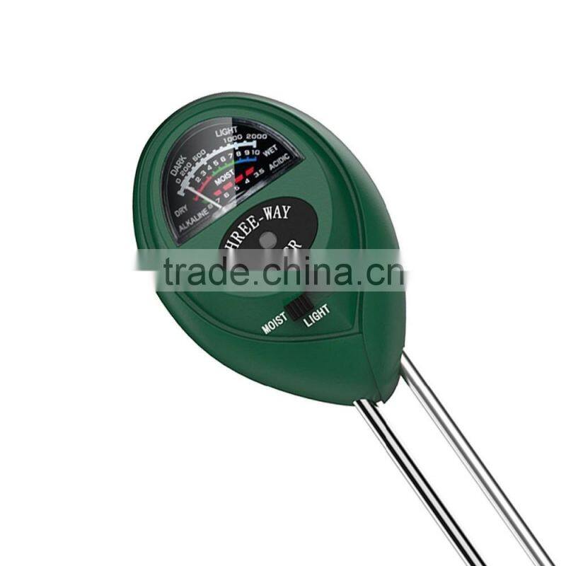 Premium 3-in-1 Soil Tester Meter (Moisture, pH & Light) for Outdoor Plants