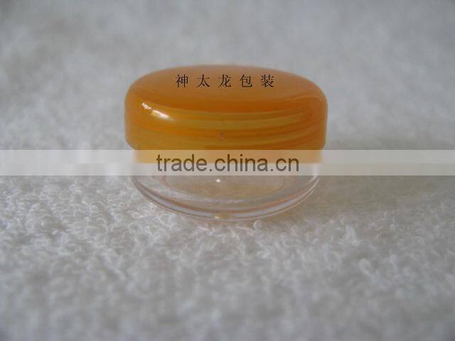 Empty cosmetic plastic cream jars