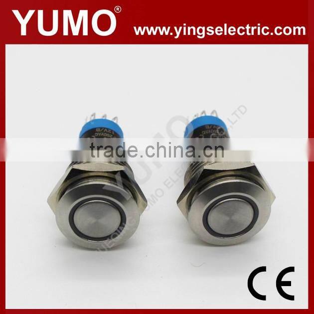 LA16JSF-11E blue push button monetary with lamp stainless steel 12V DC