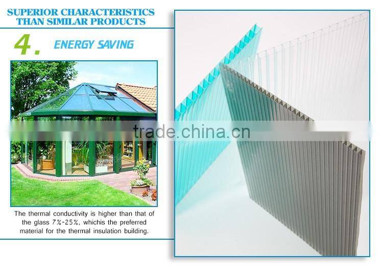 Polycarbonate types of roof covering sheets muti-wall structure 100% Bayer material