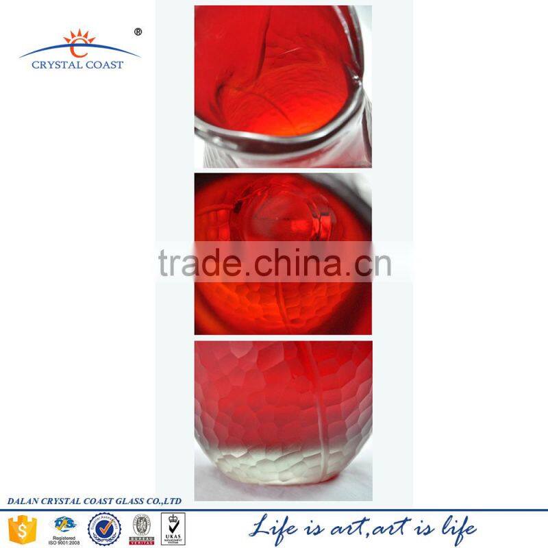 cheap flower shaped glass vase for centerpieces,glass flower vase handmade designs