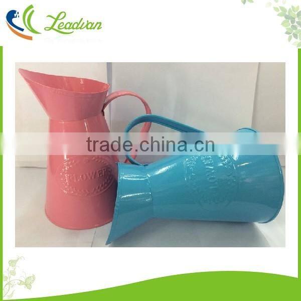 Home flower pots planters vintage finish barrel coffee metal bucket with handle wedding decor