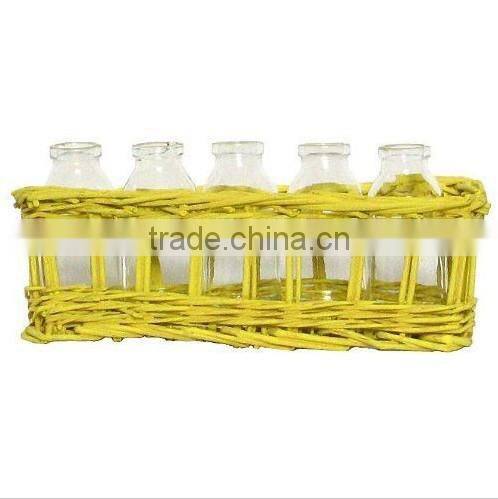 Blue Willow Basket with Glass Carafe (Shandong)