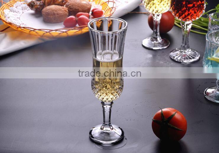 Diamond Embossed Glass Goblet For Beer Wine Shot.