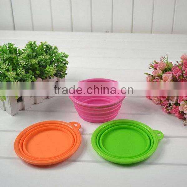 Hot Selling Portable Silicon Pet Feeding Bowl / Silicon Folding Pet Bowl