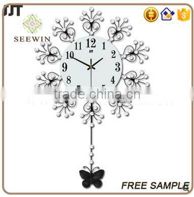 new design mute hanging wall clock decoration