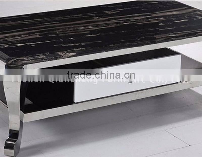 hot sale coffee table with silver stainless steel legs