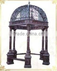 Antique outdoor round metal gazebo