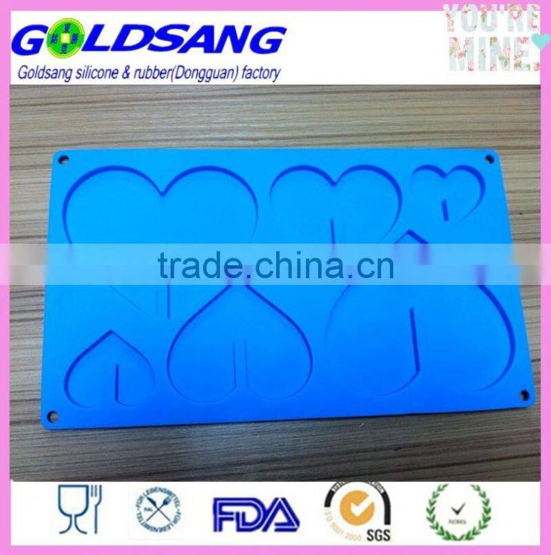 6 heart shape Cake Soap Mold Flexible Silicone Candy Chocolate Mould
